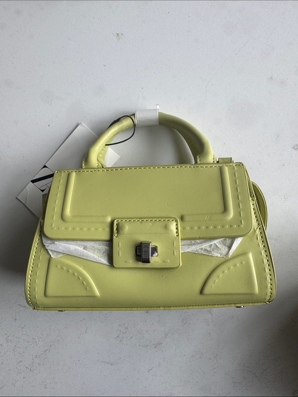 Zara Lime Green Mini Top-Handle Bag